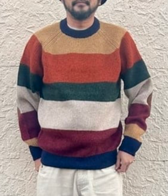 MULTI STRIPE CREW JUMPER - MULTI