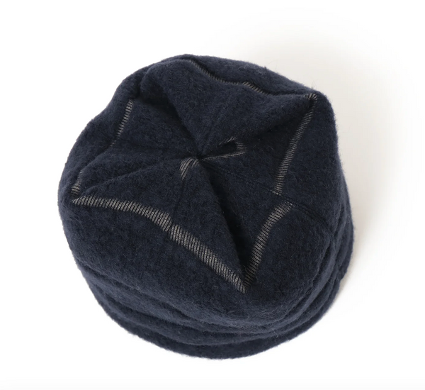 ALPINE WOOL BOA BEANIE HAT - NAVY