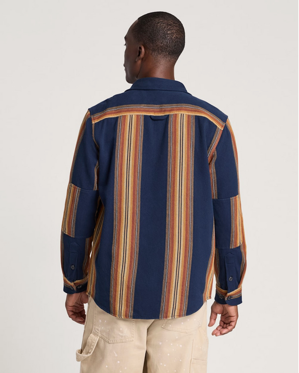 WESTON FLANNEL SHIRT - NAVY MULTI STRIPE
