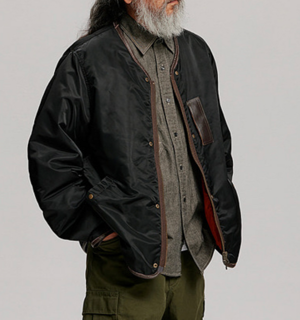 REVERSIBLE MA-1 LINER JACKET - BLACK