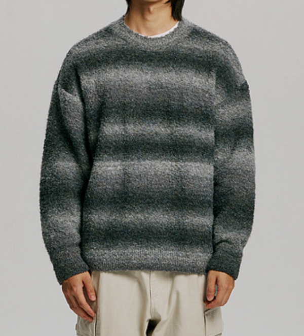 GRADIATION BOUCLE KNIT - GREY MIX