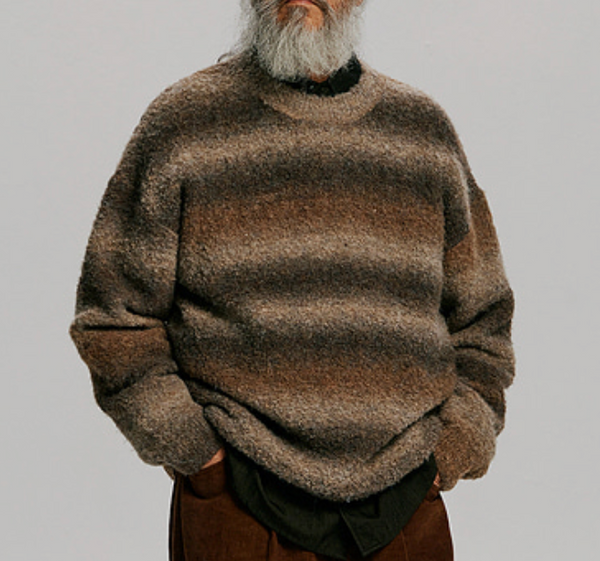 GRADIATION BOUCLE KNIT - BROWN MIX