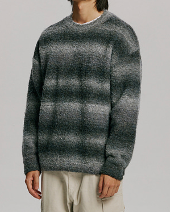 GRADIATION BOUCLE KNIT - GREY MIX