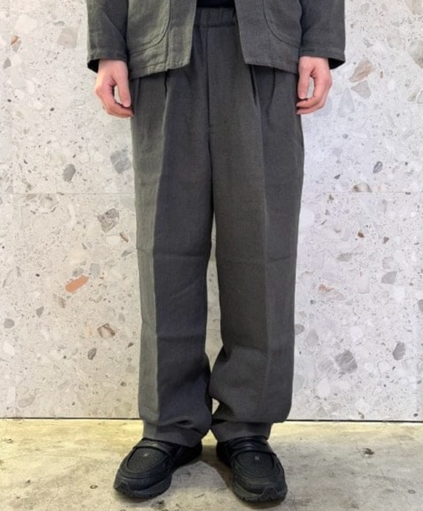 2 PLEAT RELAXED LINEN TROUSER - GREY