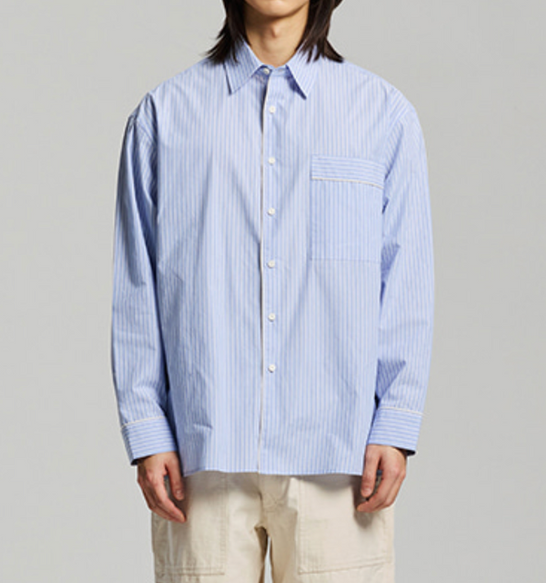 PAJAMA STRIPE SHIRT - BLUE