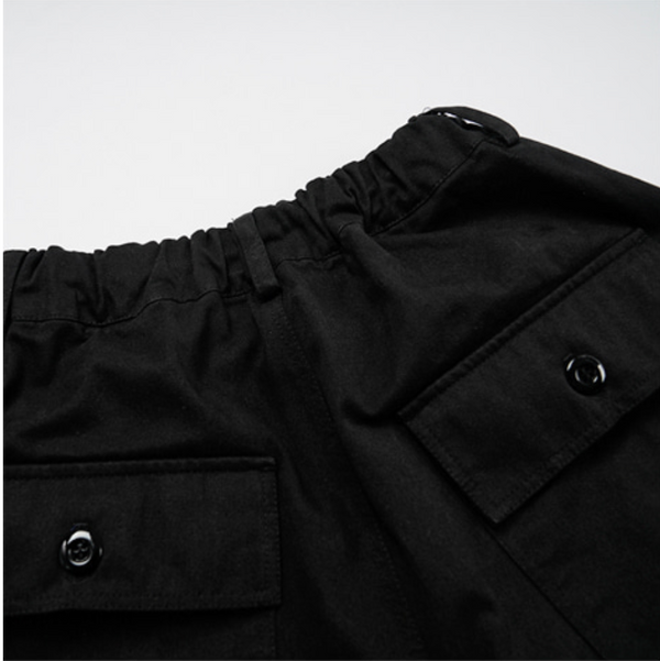TWILL BALLOON PANTS - BLACK