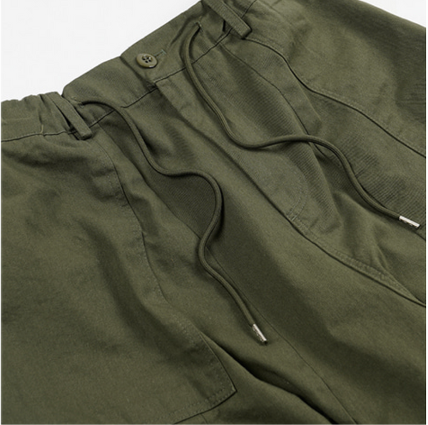 TWILL BALLOON PANTS - OLIVE