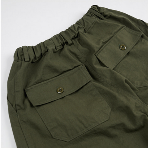 TWILL BALLOON PANTS - OLIVE