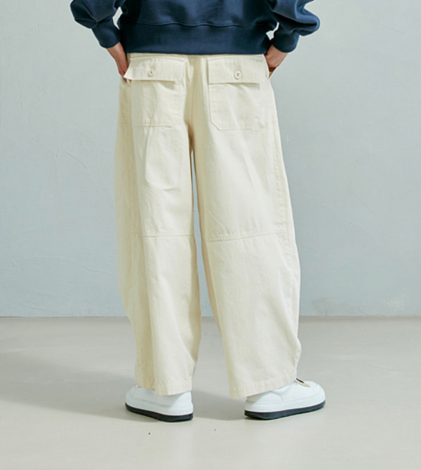 TWILL BALLOON PANTS - IVORY