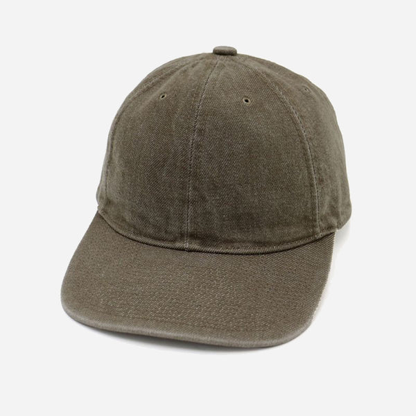70s WASHED DENIM CAP - OLIVE