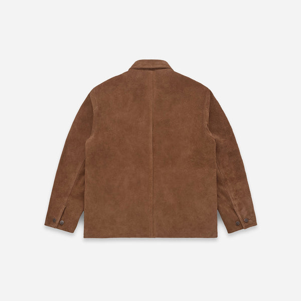 Knickerbocker Shag-Pile Suede Coat - Coffee