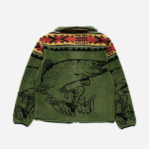 Jacquard Sherpa Fleece - Salmon Falls Olive