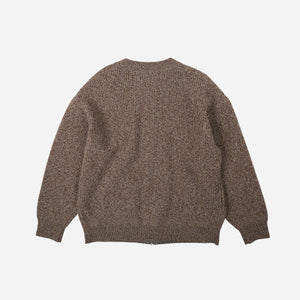 Frizmworks - Frizmworks Tweed Wool Zip Up Cardigan - Brown -  - Alternative View 1