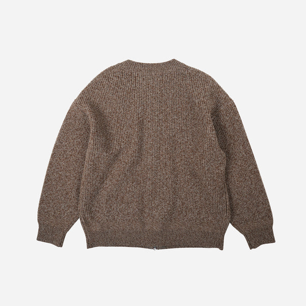 Frizmworks Tweed Wool Zip Up Cardigan - Brown