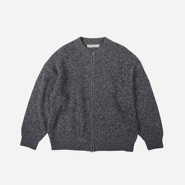 Frizmworks Tweed Wool Zip Up Cardigan - Charcoal