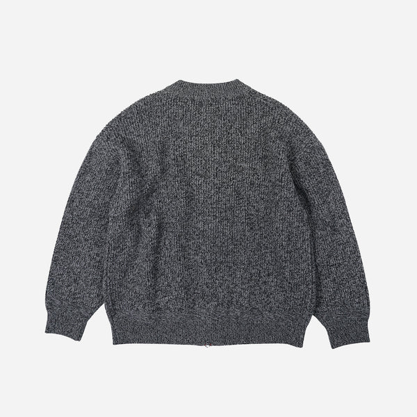 Frizmworks Tweed Wool Zip Up Cardigan - Charcoal