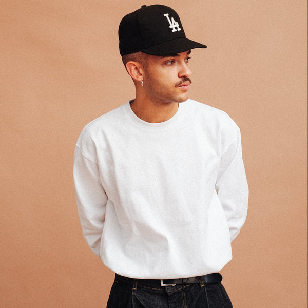 9.1 OZ RELAXED LONG SLEEVE T-SHIRT - WHITE