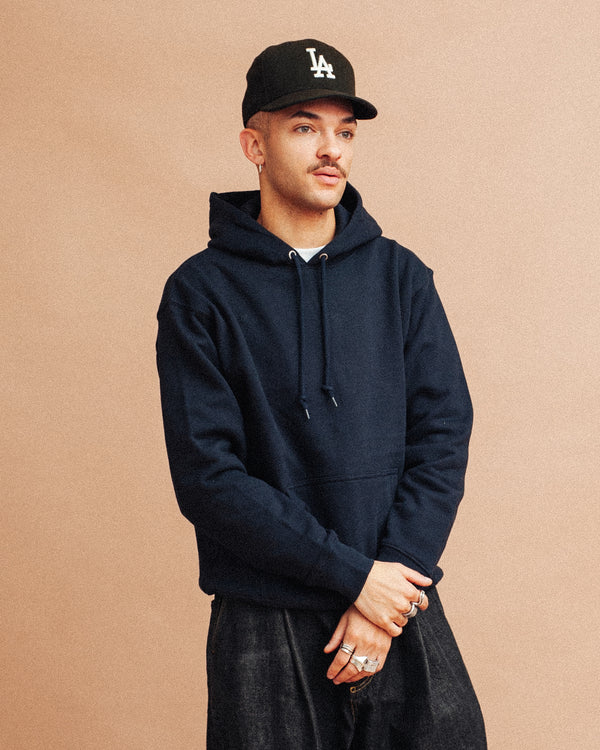 12.7oz HEAVYWEIGHT OVERHEAD HOODIE - NAVY