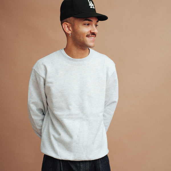 12.7oz HEAVYWEIGHT CREW NECK SWEATSHIRT - ASH