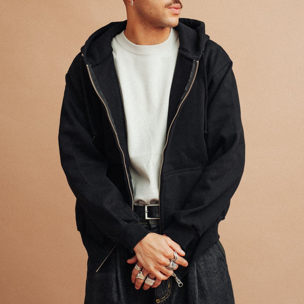 15 OZ MAGNUM FULL ZIP HOODIE - BLACK