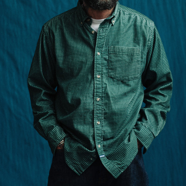 VINTAGE B.D CORD SHIRT - GREEN BOX