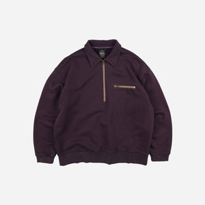 Frizmworks - Frizmworks Vintage Dyeing Half Zip Sweat - Vintage Purple -  - Main Front View