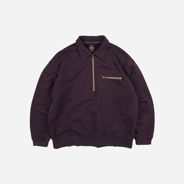 Frizmworks Vintage Dyeing Half Zip Sweat - Vintage Purple