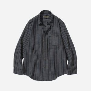 Uniform Bridge - VINTAGE POCKET SHIRT - BLACK STRIPE -  - Main Front View