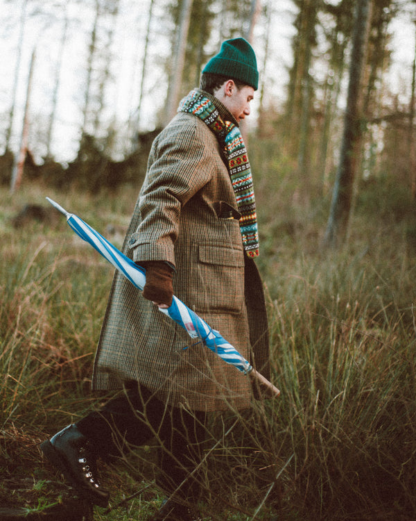 LOVAT TWEED RAGLAN OVERCOAT - BROWN