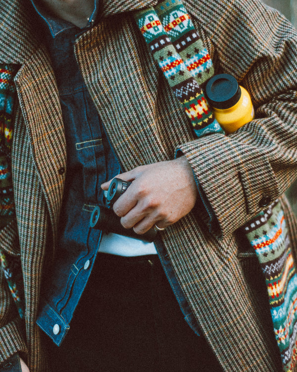 LOVAT TWEED RAGLAN OVERCOAT - BROWN