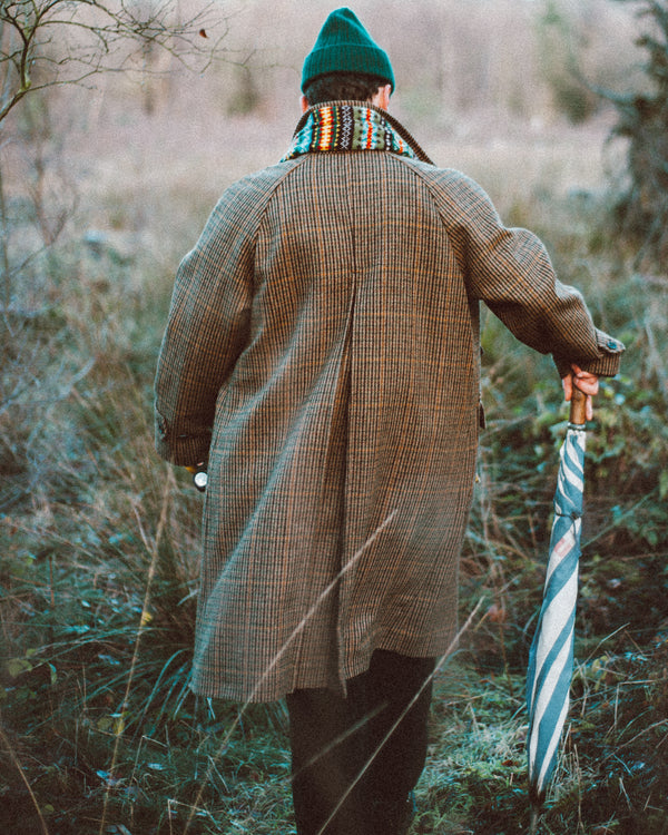 LOVAT TWEED RAGLAN OVERCOAT - BROWN