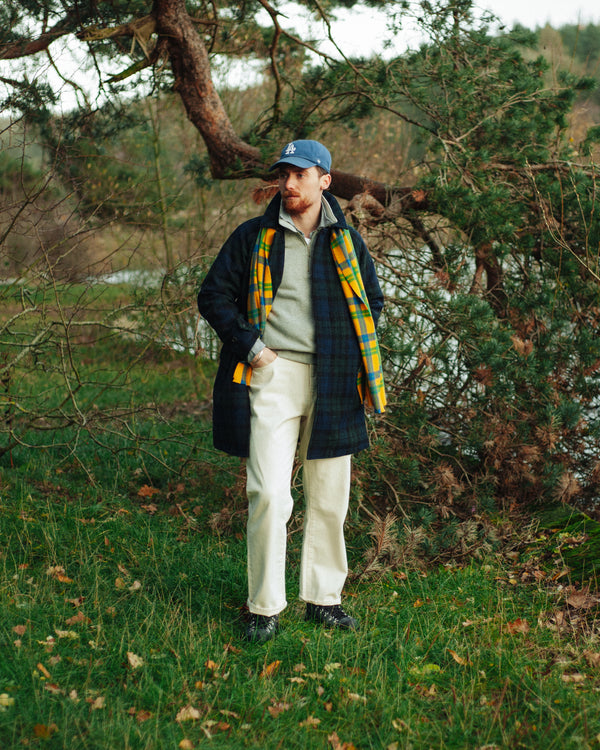 BAL LONG WOOL HARRIS TWEED COAT - BLACKWATCH