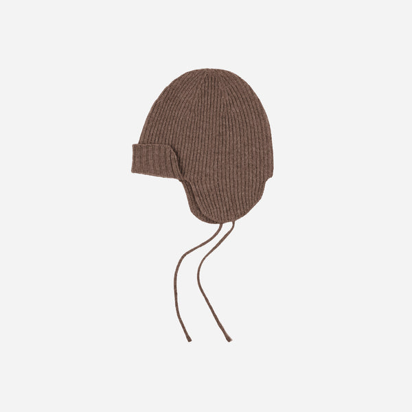 Frizmworks Wool Earflap Knit Beanie - Cocoa