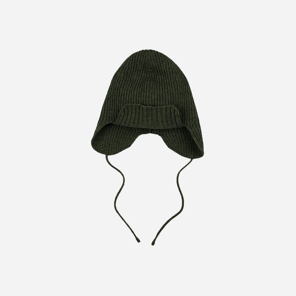 Frizmworks Wool Earflap Knit Beanie - Forest Green