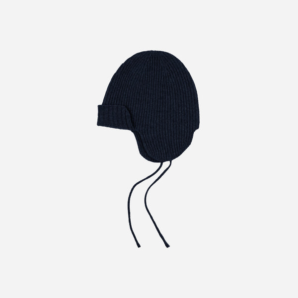 Frizmworks Wool Earflap Knit Beanie - Navy