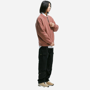 Frizmworks - WOOL DECK ZIP UP CARDIGAN - INDIAN PINK -  - Alternative View 1