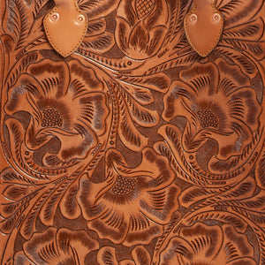 Wythe - TOOLED LEATHER TOTE BAG - COGNAC -  - Alternative View 1