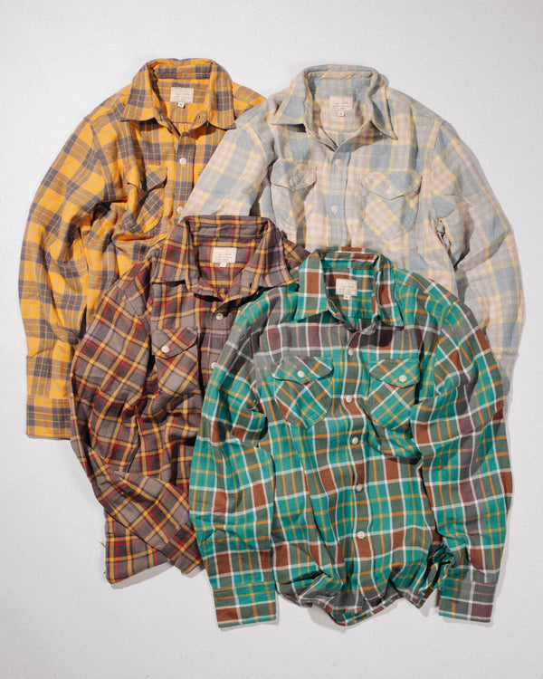 WASHED FLANNEL WORKSHIRT - DUSK PLAID