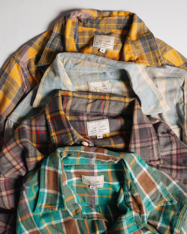 WASHED FLANNEL WORKSHIRT - DUSK PLAID