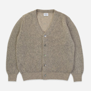 Yonetomi - SHAGGY PLAIN MOHAIR CARDIGAN - BEIGE -  - Main Front View