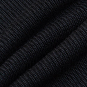 Yonetomi - EX FINE WOOL RIB KNIT SWEATER - BLACK -  - Alternative View 1