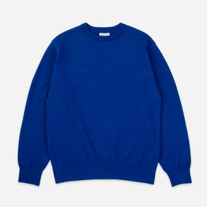 Yonetomi - AMERICAN WOOL KNIT CREW - ROYAL BLUE -  - Main Front View