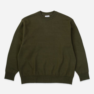 Yonetomi - WAVE COTTON CREW KNIT - KHAKI -  - Main Front View