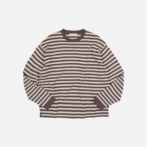 Frizmworks - STRIPE KNIT L/S T-SHIRT - BROWN -  - Main Front View