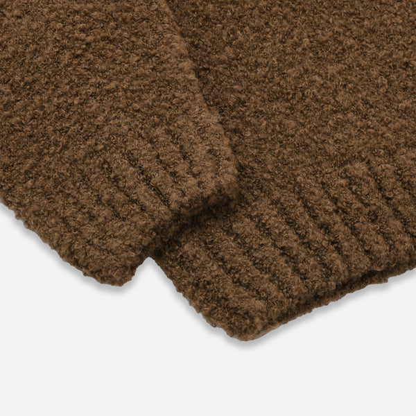 ALPACA BOUCLE KNIT - BROWN