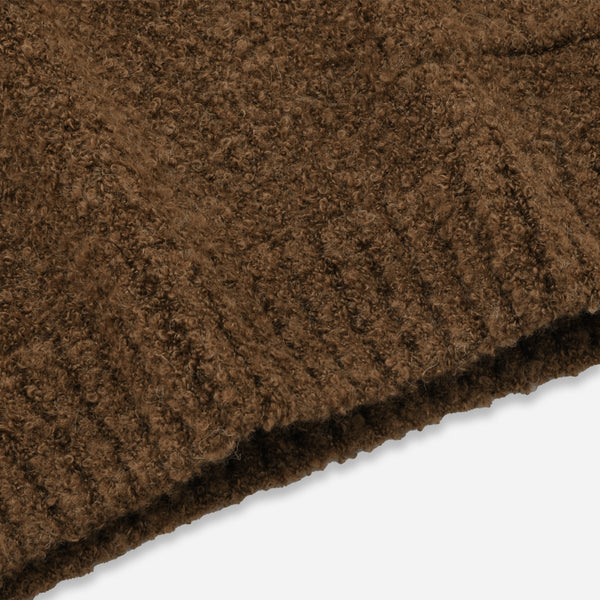 ALPACA BOUCLE KNIT - BROWN