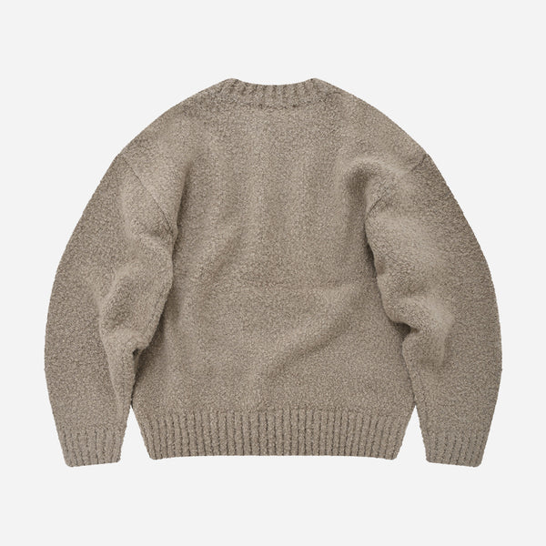 ALPACA BOUCLE CREW KNIT JUMPER - COCOA - THE GREAT DIVIDE