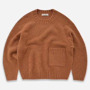 Frizmworks - ALPACA BOUCLE OVERSIZED CREW KNIT JUMPER - ORANGE -  - Main Front View