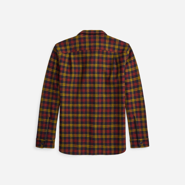 CHECKED FLANNEL SPORTS OVERSHIRT - BROWN/BIEGE