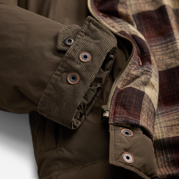 RRL Leather-Yoke Western Jacket Dark Olive